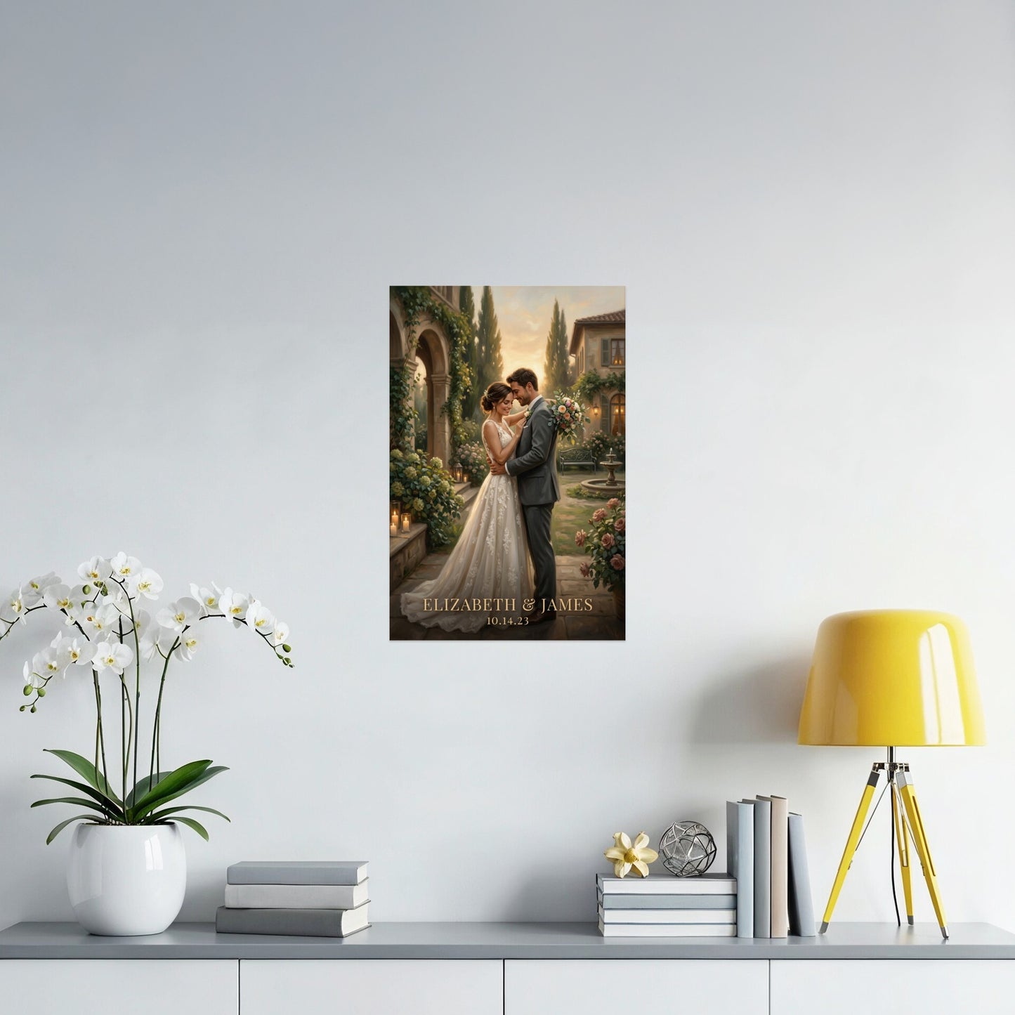 Wedding portrait of Elizabeth & James with date 10.14.23.
